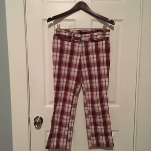 Plaid Cropped Flared Pants